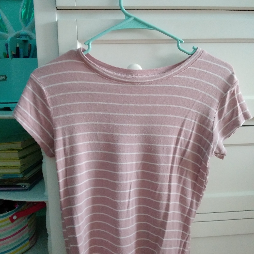 Pink and white striped shirt